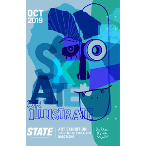 skateorillustrate-skate-illustrate-expo-deliaruizmalo-POSTER-A2-skateboardkulture-stateart-barcelona-statebcn-state